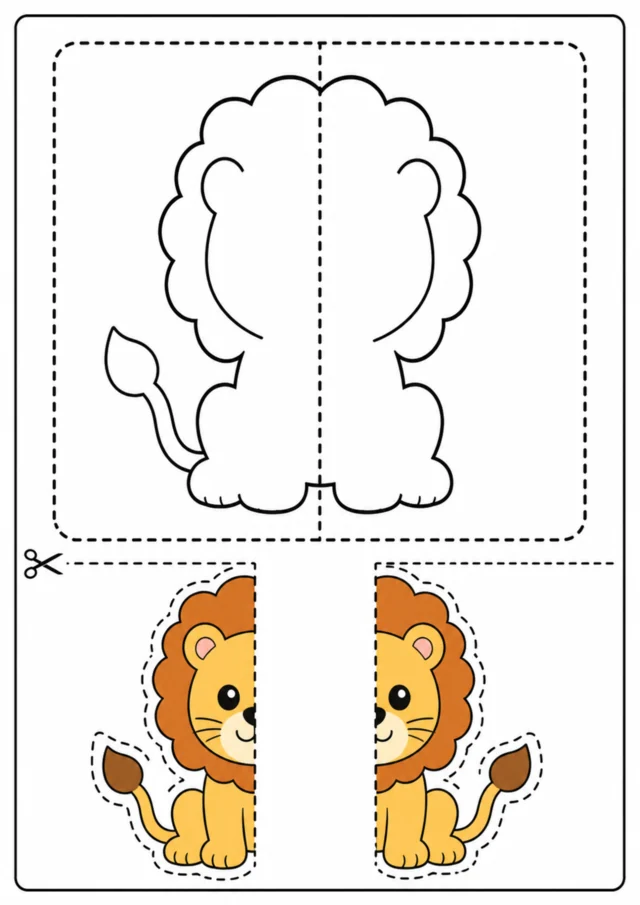 Worksheet puzzle potong tempel